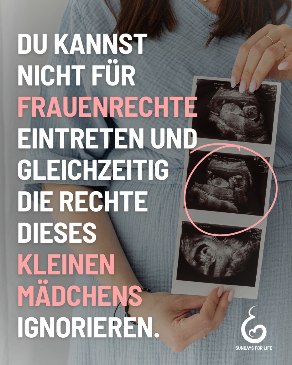 Weil ich an das Recht der Frau glaube, über ihren Körper zu entscheiden, bin ich gegen Abtreibung. Dieses Recht beginnt mit ihrem Körper und muss ihr überall zustehen – auch im Mutterleib. Das gilt auch für ihren Bruder. Frederica Mathewes-Green 